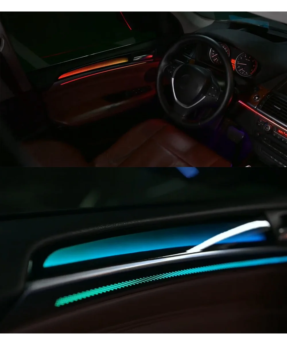 Dragon scale Door Panel Replacement Lighting For BMW X5 2008-2013 Ambient Lights Dynamic 1:1 Mold Screen control/CD key control view 4