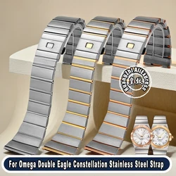 17mm 23mm 25mm For Omega Double Eagle Steel Belt Constellation Watch Strap Men's and Women's Watch Chain Accessories 17 23 25mm