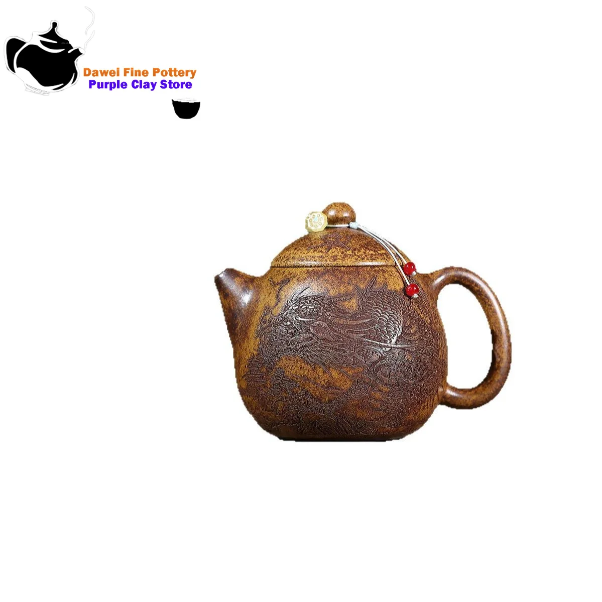 Teiera Yixing in argilla viola, minerale originale, osso di drago, sabbia dorata, uovo di drago a legna, teiera cinese, set da tè Kung Fu