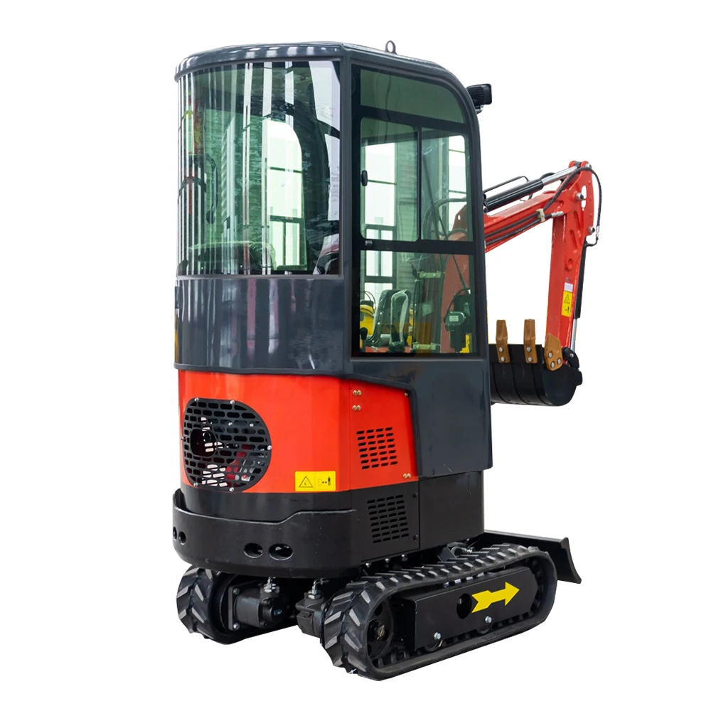 Mini Excavator 1 Ton with Closed Cab bucket and Thumb Clip Small Digger for Home Garden Shipping Not Included