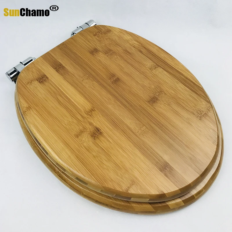 

Solid Wood Bamboo Toilet Seat Cover Slow Down Thickening Length 400 To 470mm Width 330 To 390mm Bathroom Decoration Accessories