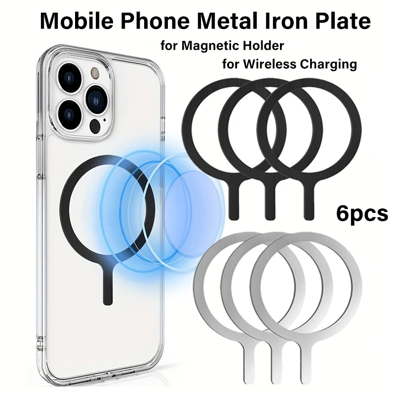 ユニバーサルマグネットステッカー磁気アダプターリング、Magsafe iPhone ワイヤレス充電携帯電話に適した丸い金属プレートリング