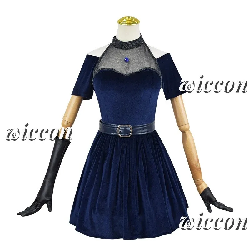 Мизи Косплей Одежда Парик Розовый Градиент Розовый Фиолетовый Длинные Волосы Костюм Микрофона Бархатная Юбка Аниме Инопланетянин Сценический Косплей Костюм