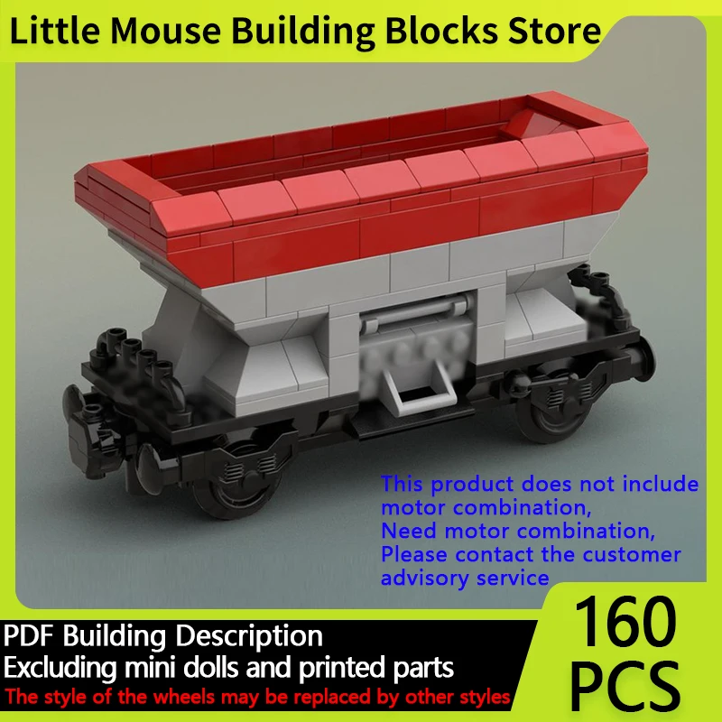 

City Car Model MOC Building Bricks Small Working Hopper Rail Car Modular Technology Gifts Holiday Assemble Children Toys Suit
