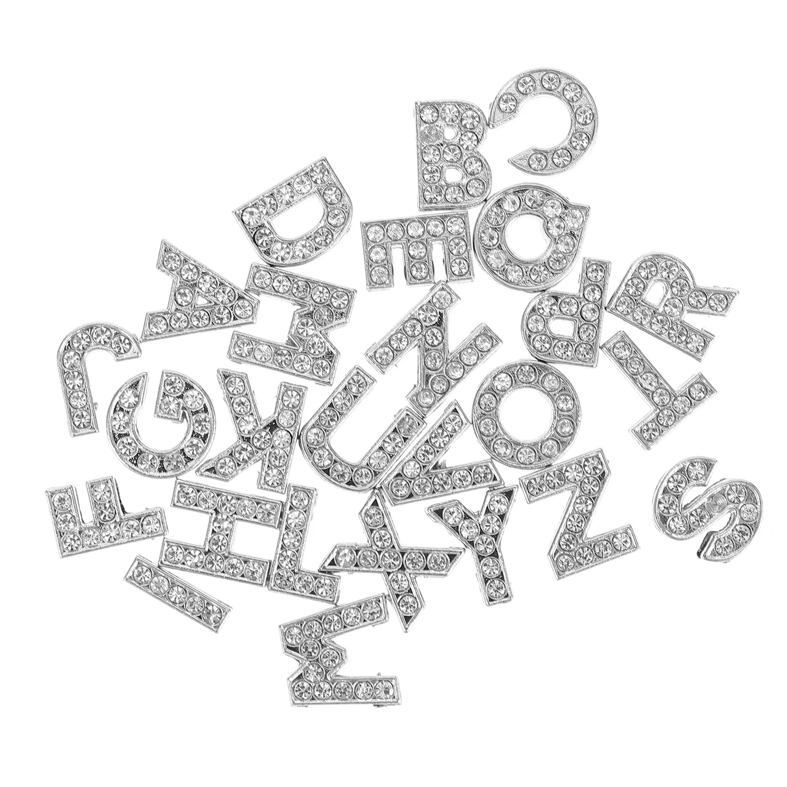 

Rhinestone Alphabet Beads DIY Pendant Charm Alloy Letters A-Z Jewelry Making Accessories Bracelets Kit