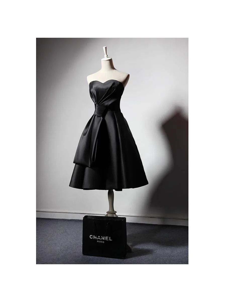 Sexy sem alças casamento dama de honra vestido de festa elegante baile noite convidado mini vestidos de verão para mulher 2025 preto formatura