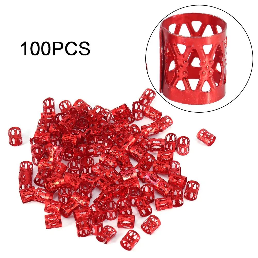 Hair Beads 100PCS/Bag New Colorful Hair Braiding Beads Rings Cuff Styling Decoration Tools 7 Colors Hair Braid Rings