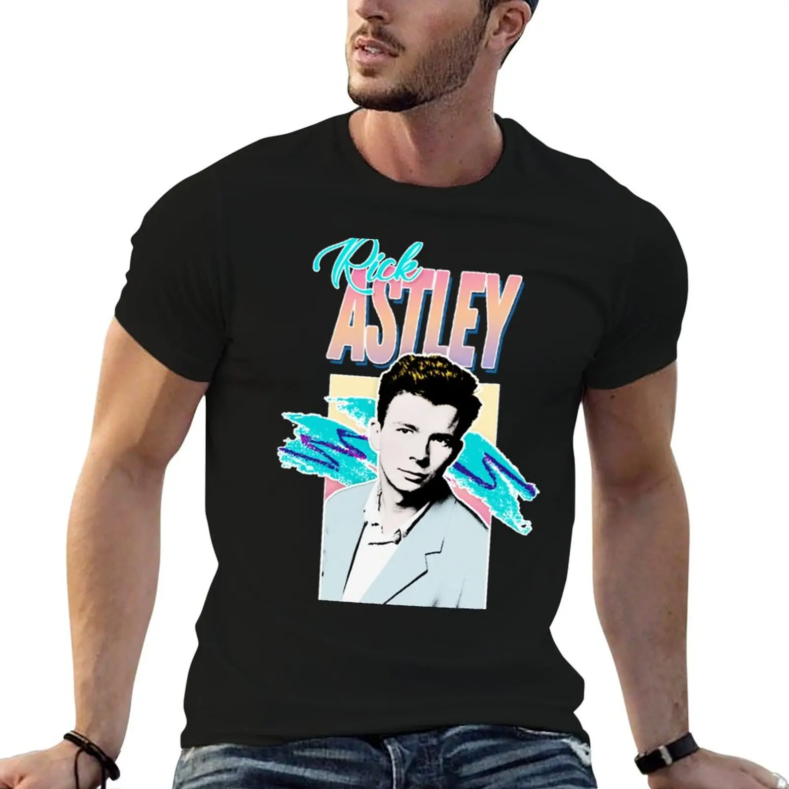 Rick Astley 80s Aesthetic Tribute T-Shirt blacks anime figures t shirts for men graphic