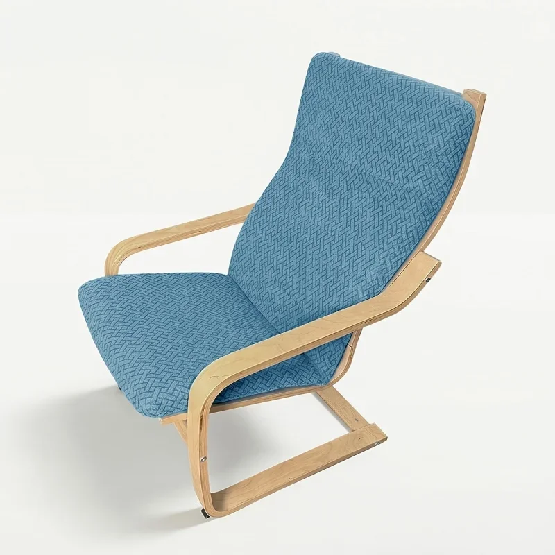 1 Stück Elastischer T-Jacquard Poang Stuhlauflagen-Überzug mit Riemen Weicher Einzelsofa-Bezug Dehnbarer Sessel-Schutz Wohnzimmer Zuhause – Detail 7