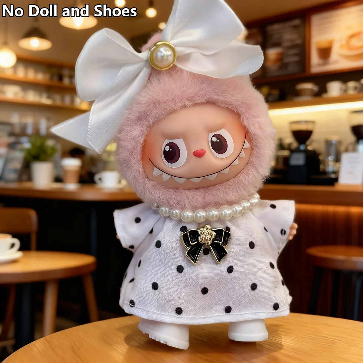 

[Без куклы] Плюшевая кукольная одежда для Mini Labubu 4,0 Pin For Love Комплект юбки с аксессуарами-бабочками Кукольный наряд