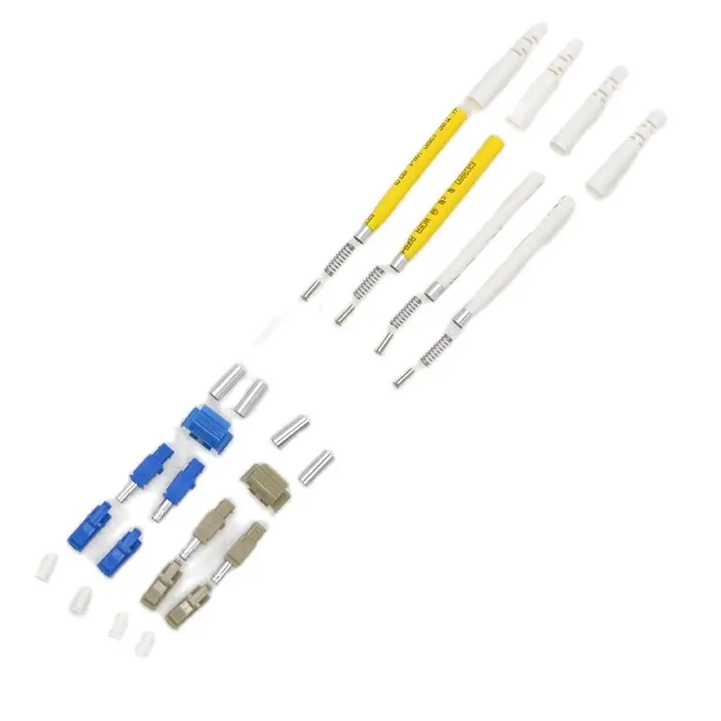 500PCS FTTH LC 2.0/3.0 Duplex Fiber Optic Connector Jumper Loose Fiber Optic Connector Adapter without Tail Handle Connector