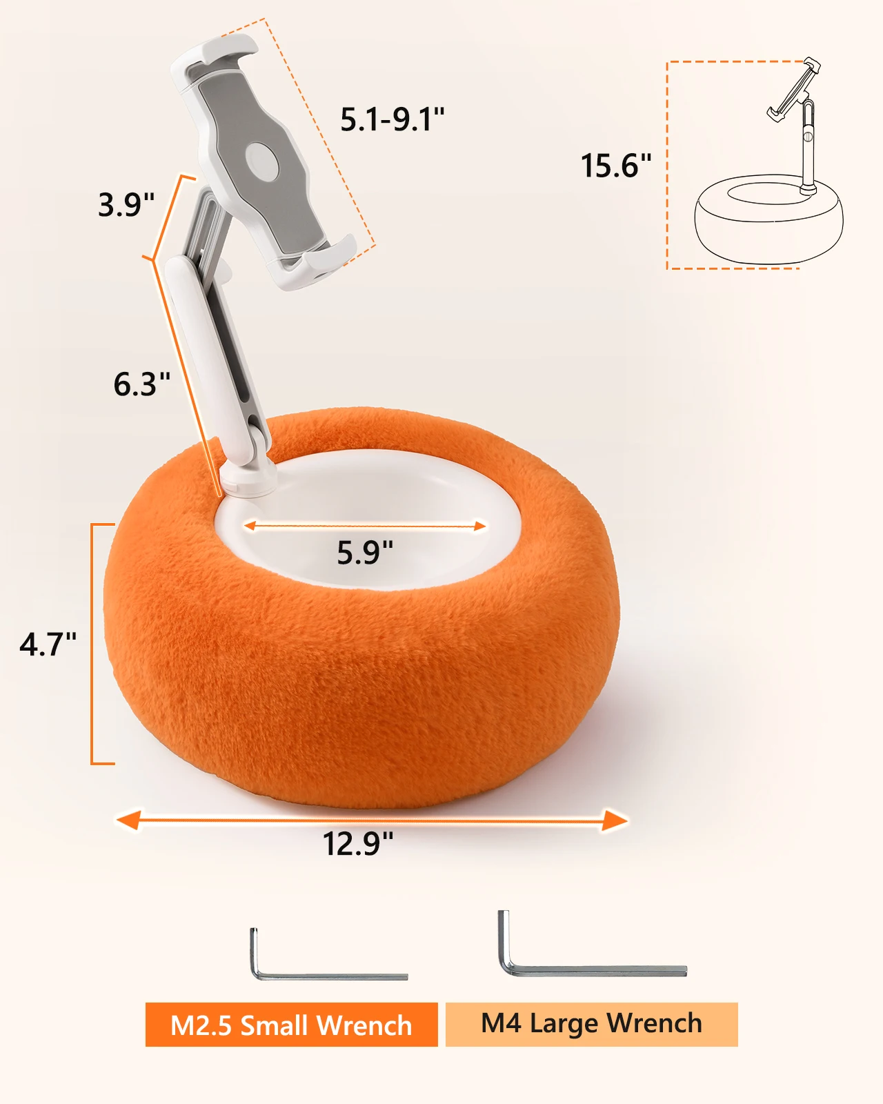 

Oatsbasf Multi-Angle Adjustable Tablet Kindle Pillow Stand Soft Plush Fabric Gaming Pillow Stand Fits 4-12.9" Phone/ iPad/Kindle