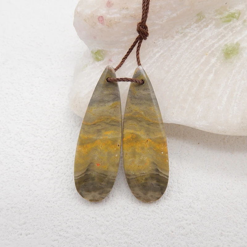 Natural Bumble Bee Stone Earrings For Women 35x10x3mm 4.3g Semiprecious Fine Jewelry Accessories Factory Direct New Arrival 2024