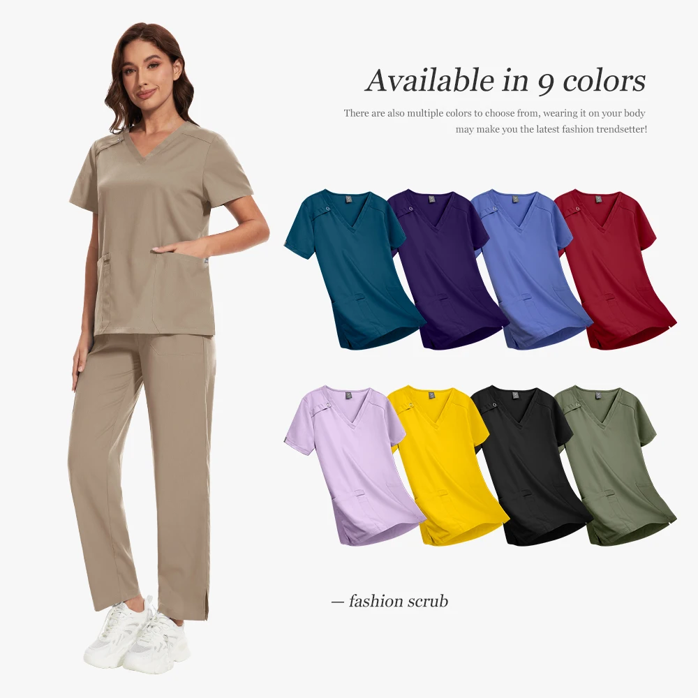 Groothandel Scrub Uniform Vrouwen Hoge Kwaliteit Werkkleding Arts Verpleegkundige Scrubs Verpleging Accessoires Klinische Uniform Tandheelkundige scrub unisex