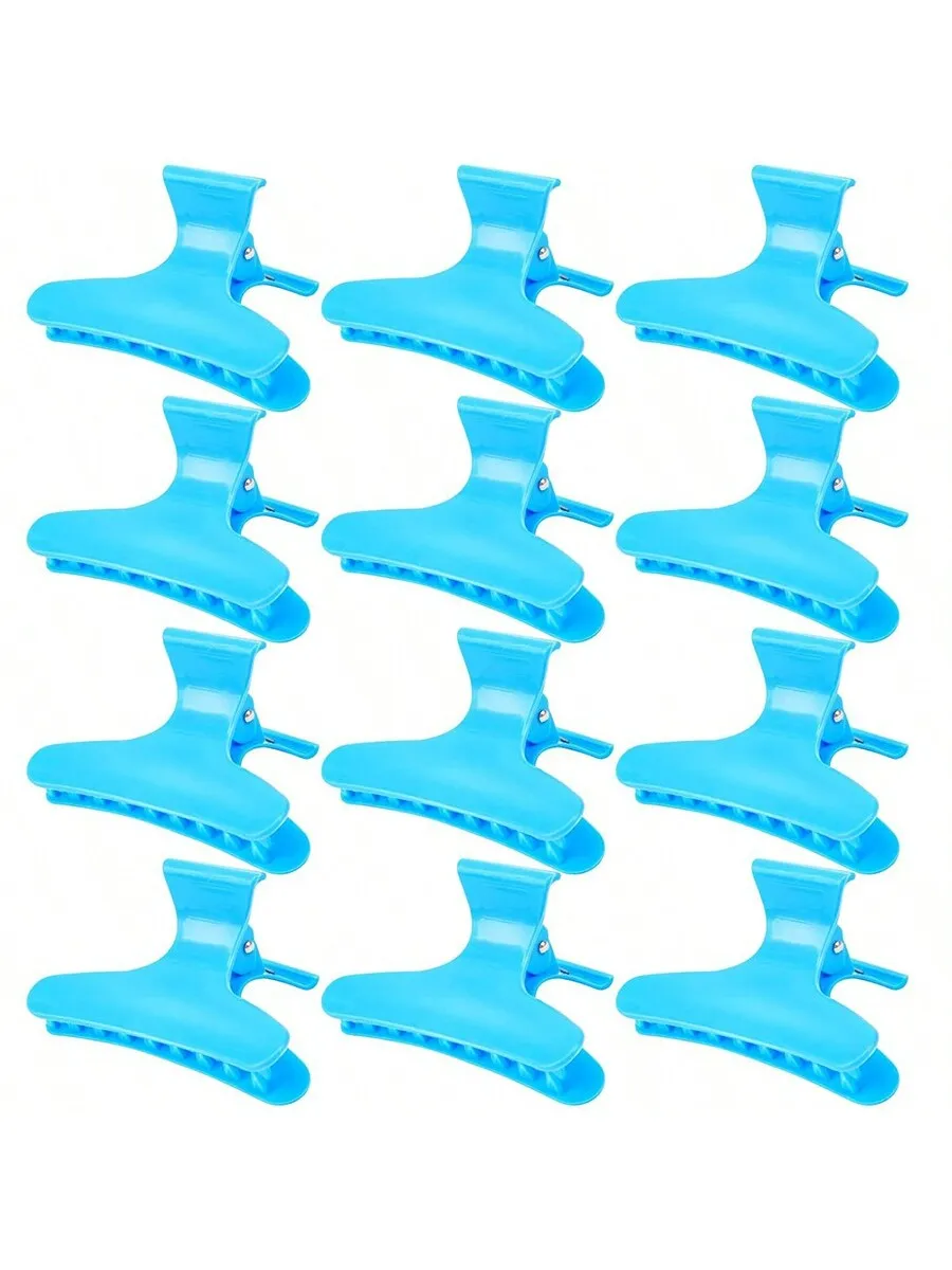 

12pcs Butterfly Hair Clips For Women Professional Sectioning Clips Styling Dyeing Salon Tools Non-Slip Hair Claws