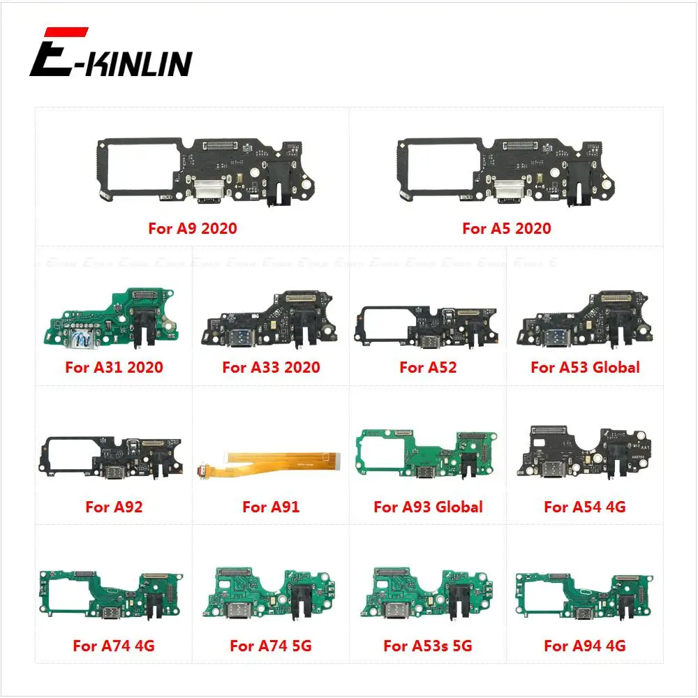 

USB Charger Port Dock Connector Charging Board Flex Cable For OPPO A9 A5 A33 A31 2020 A52 A53 A53s A54 A74 A91 A92 A93 A94 5G 4G