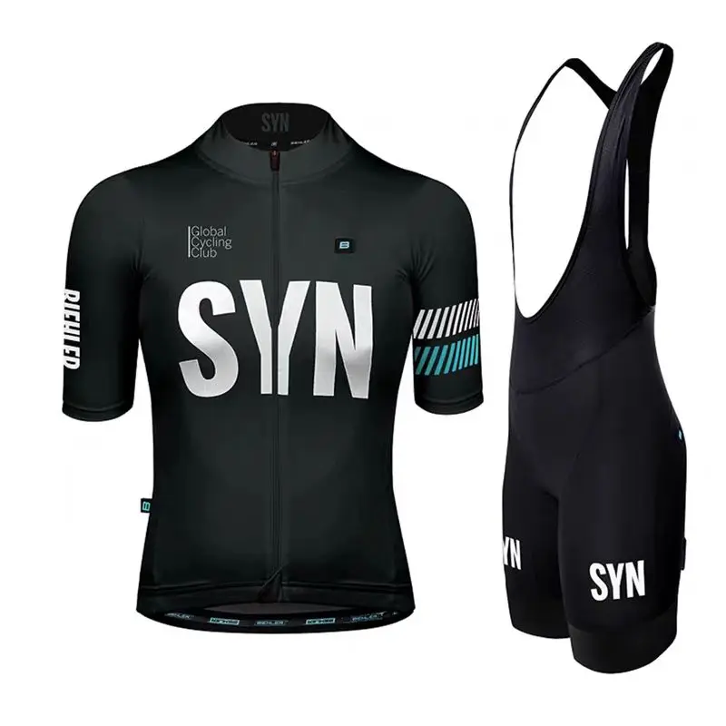 

SYN Bicycle sports shirt short sleeved summer men's jersey quick drying breathable road cycling suit set high elasticity bib