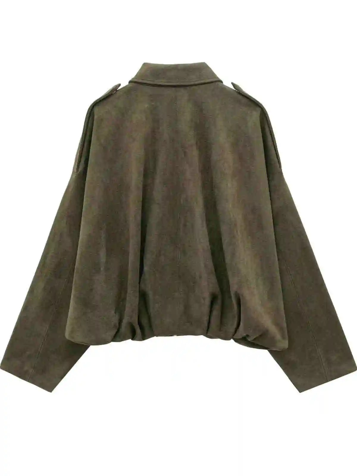 European And American Retro Bat Sleeve Jacket For Women'S Autumn And Winter New Style, With A Lapel And Suede Short Loose Jacket