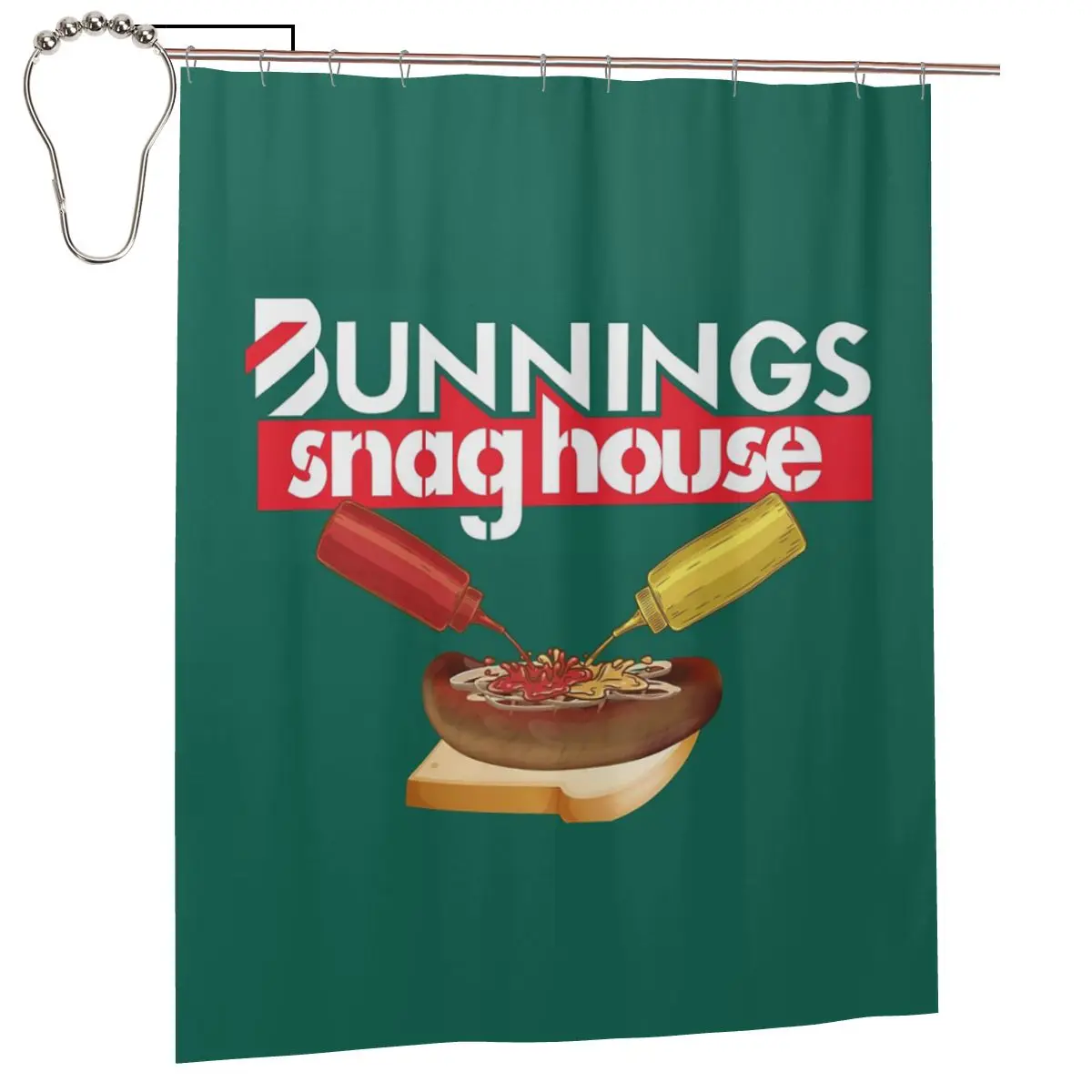 

Занавеска для душа Bunnings Snaghouse, полиэстеровая, водонепроницаемая, с крючками