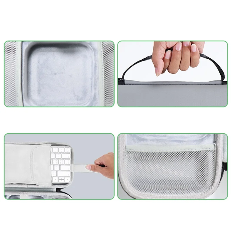 REPLA-Protective Travel Handbag For  Mac Mini M4/M4 Pro - Hard Carrying Case With Anti-Scratch Mesh Pocket