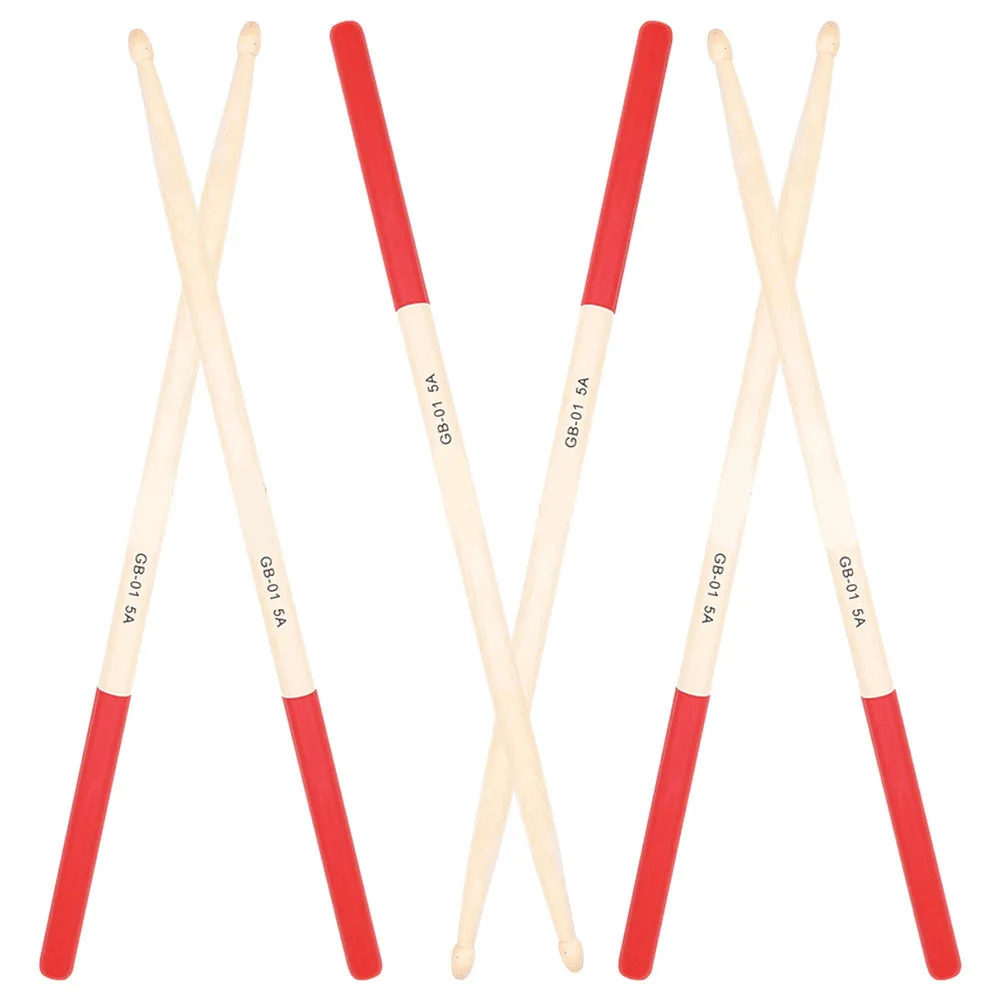 

3Pairs Drum Sticks Wood Anti Slip Drumsticks for Adults Electronic Drum Practice Percussion Drumsticks Set Drumming Equipment