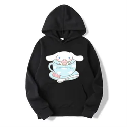 Kawaii Hoodie Y2k Women Cinnamoroll Cute Long Sleeves Girl Anime Sweatshirt Fleece Harajuku Oversized Casual Pullover