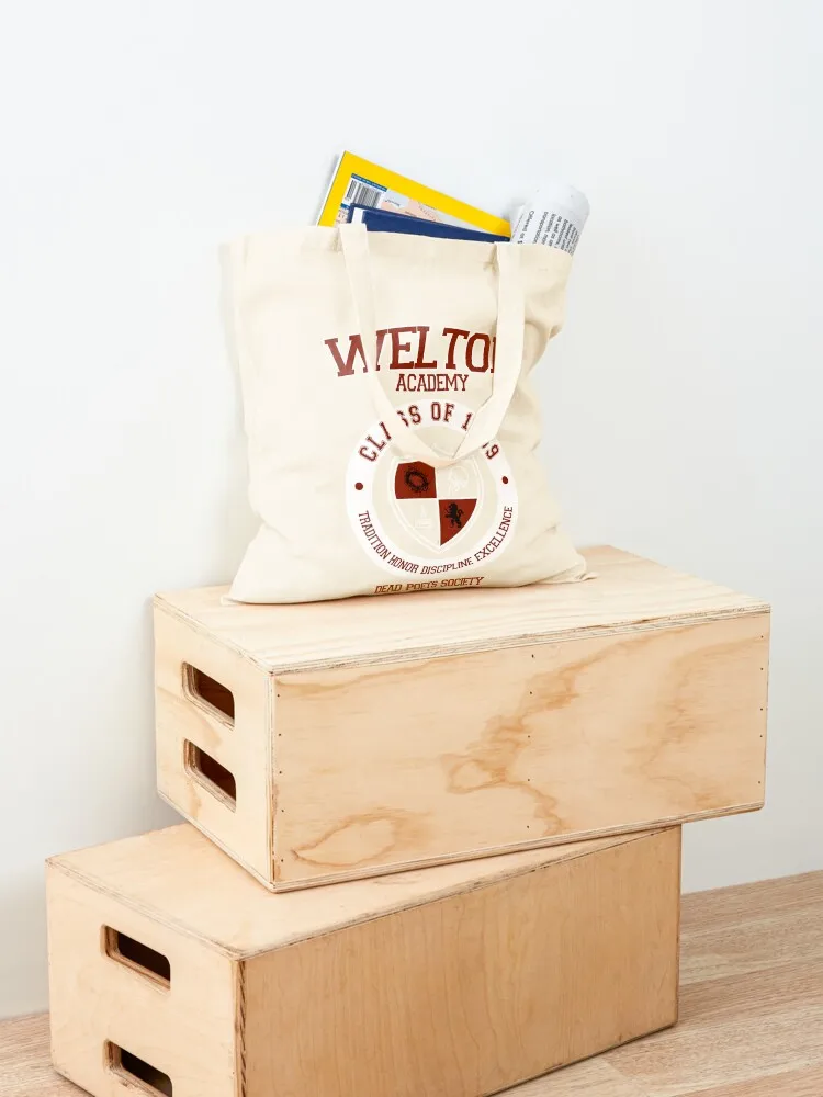 Welton Academy Logo, Dead Poets Society. Tote Bag Customizable tote bag reusable shopping bags Canvas Tote Bag