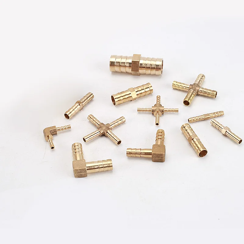 Brass T Y Tee Joint 3-6mm Pagoda Straight Connector Hose Barb Pipe Fittings Elbow Equal Tube Water Pump Aquarium Garden Supplies