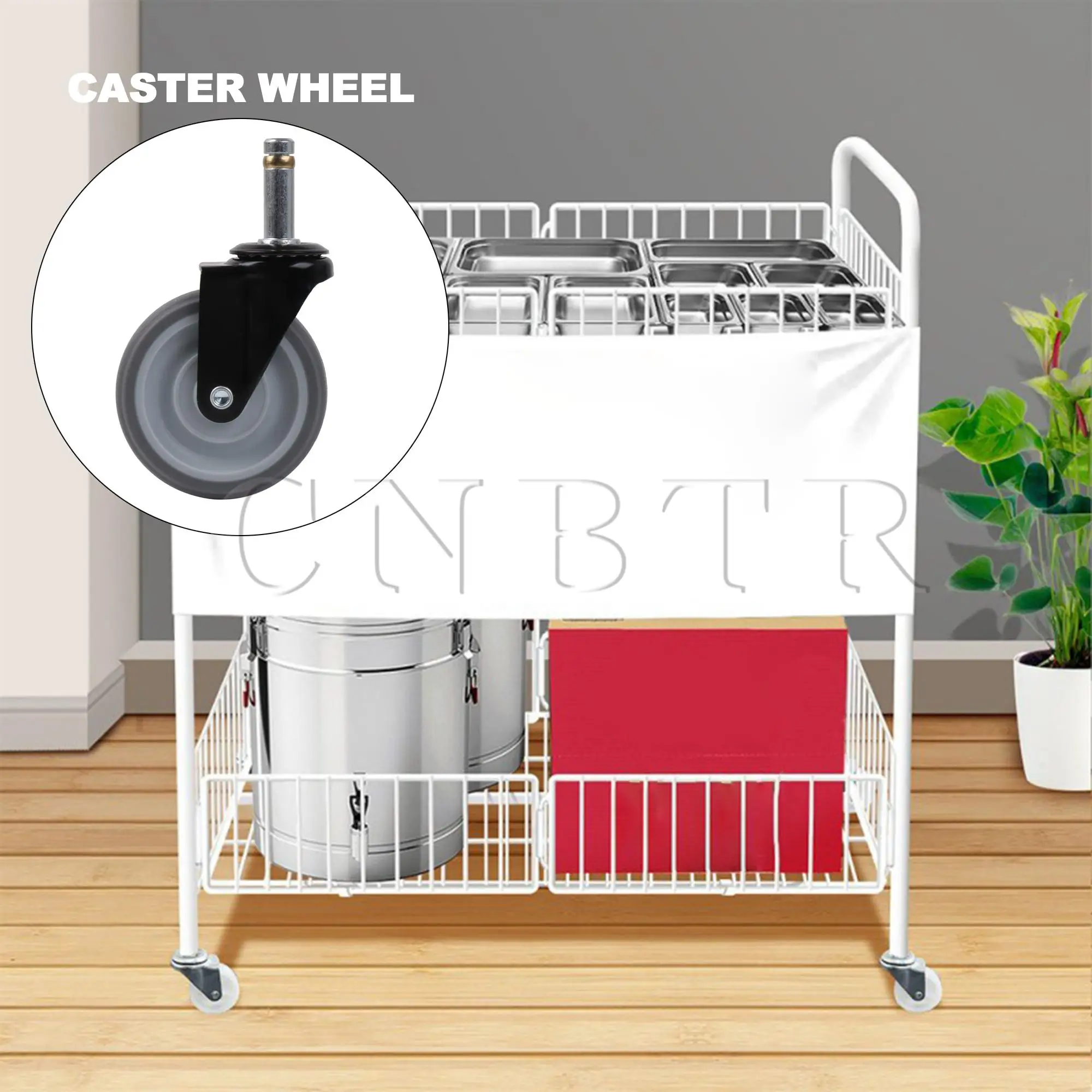 Imagem -03 - Cnbtr-borracha Giratória Caster Stem Roda com Manga de Nylon 110lbs Peças 3