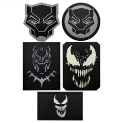 Venom Black Panther Noctilucence Patches Embroidered Hook Tactic Morale Badges on Backpack Sticker Military Patch for Clothing