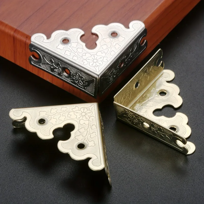 8pcs Edge Length 34mm Right Angle Corner Wooden Box Gift Box Four-sided Decoration Iron Leather Protection Corner Angle