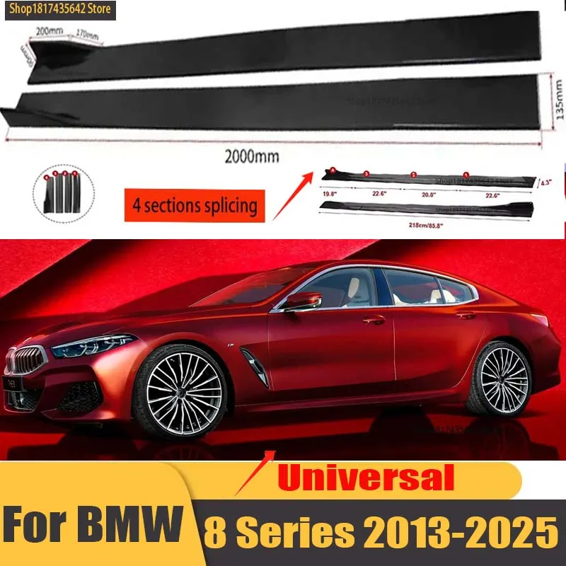 

Universal 2.2m Side Skirts Extension Rocker Splitters Diffuser Winglet Wings For BMW 8 Series X1 X2 X3 X4 X5 X6 X7 Z4 3 4