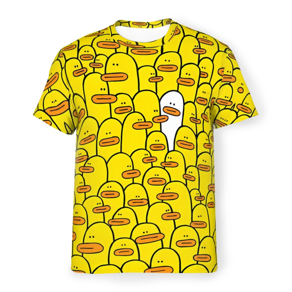 Yellow Duck One White Unique Polyester TShirt  Top Quality Creative Thin T Shirt Stuff