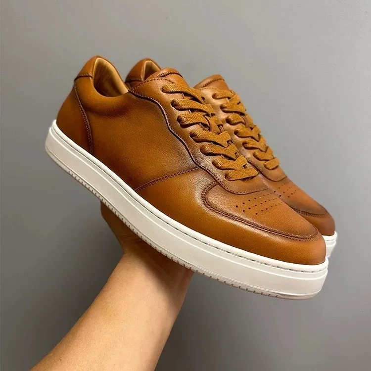 

YETTIES Men's 2026 Summer Low Top Sneakers, Breathable Genuine Leather Retro Style Casual Shoes, Trendy & Versatile