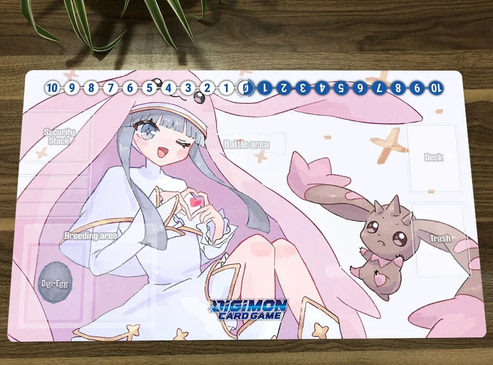 

Digimon Table Playmat DTCG TCG CCG Коврик Sistermon Blanc & Lopmon Trading Card Game Коврик для мыши Игровой игровой коврик Коврик для мыши и сумка