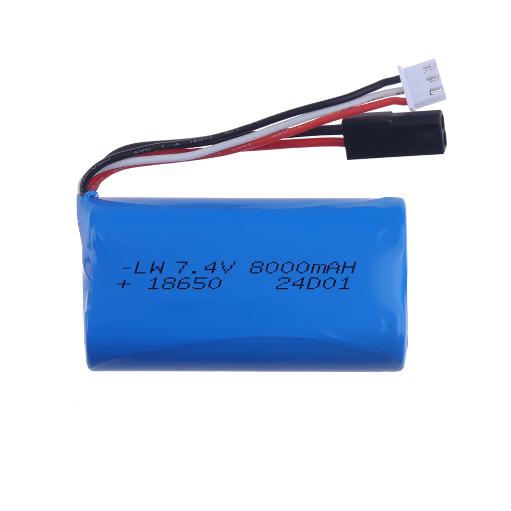 18650 Lipo Battery 7.4V 8000Mah With Charger For MJX T40 T40C F39 F49 T39 DH 9053 9101 9118 RC Helicopter battery parts 2S 7.4V