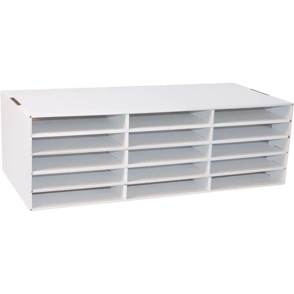 

Держатель для бумаги Classroom Keepers, 9 x 12 дюймов, 15 отделений, белый, 9-3/8 дюйма (высота) x 29-1/4 дюйма (ширина) x 12-7/8 дюйма (глубина), 1 шт.