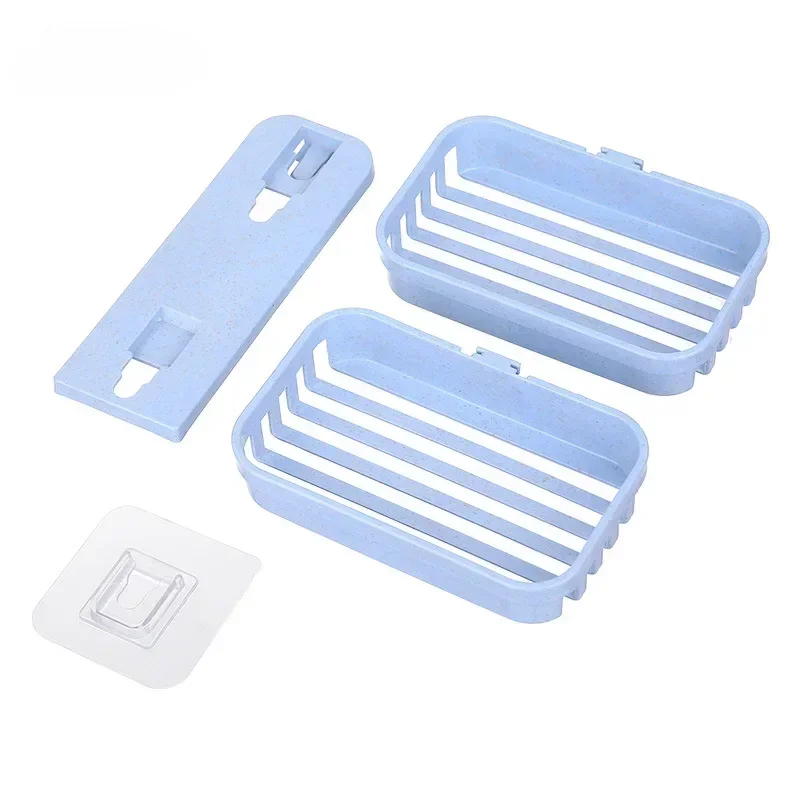 Wall Hanging Soap Dish Holder with Drain Bathroom Accessories Suction Cup  Dish Tray Soap Dish for Bathroom Soap Container