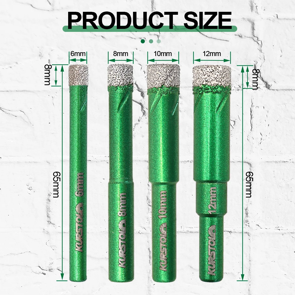 Kurstol Diamant Ronde Schacht Boren Bit 5 Stuks 6/6/8/10/12Mm Tegel Keramische Marmer Graniet Porseleinen Gat Zaagsnijder Droge Boor