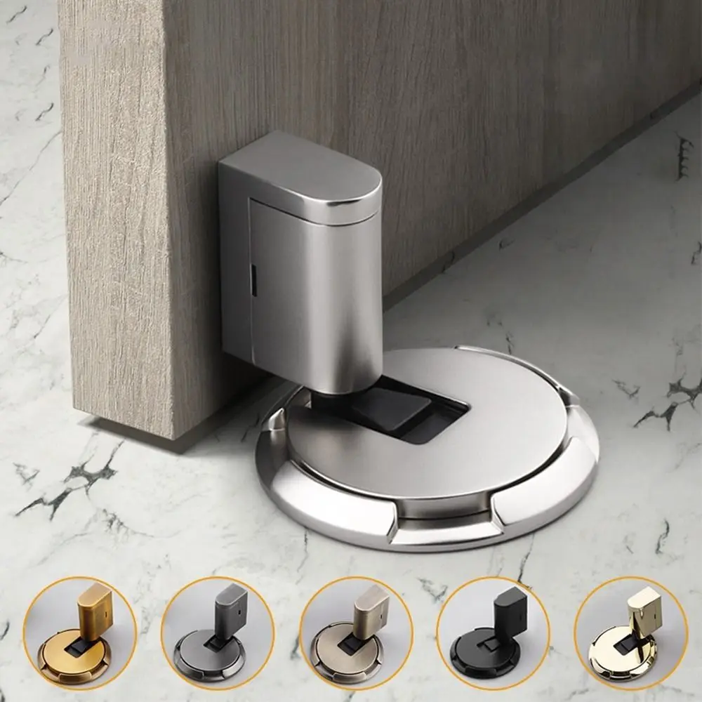 

New Zinc Alloy Mechanical Door Stopper Non-punch Adjustable Door Holder Heavy Duty Hardware Door Suction Door