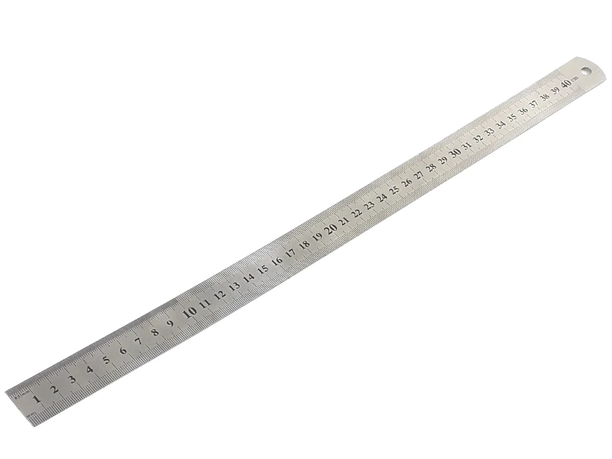 Régua Metal Inoxidável Marcação De Baixo Relevo Uso Escolar Escritório Engenheiro Profissional 40 cm