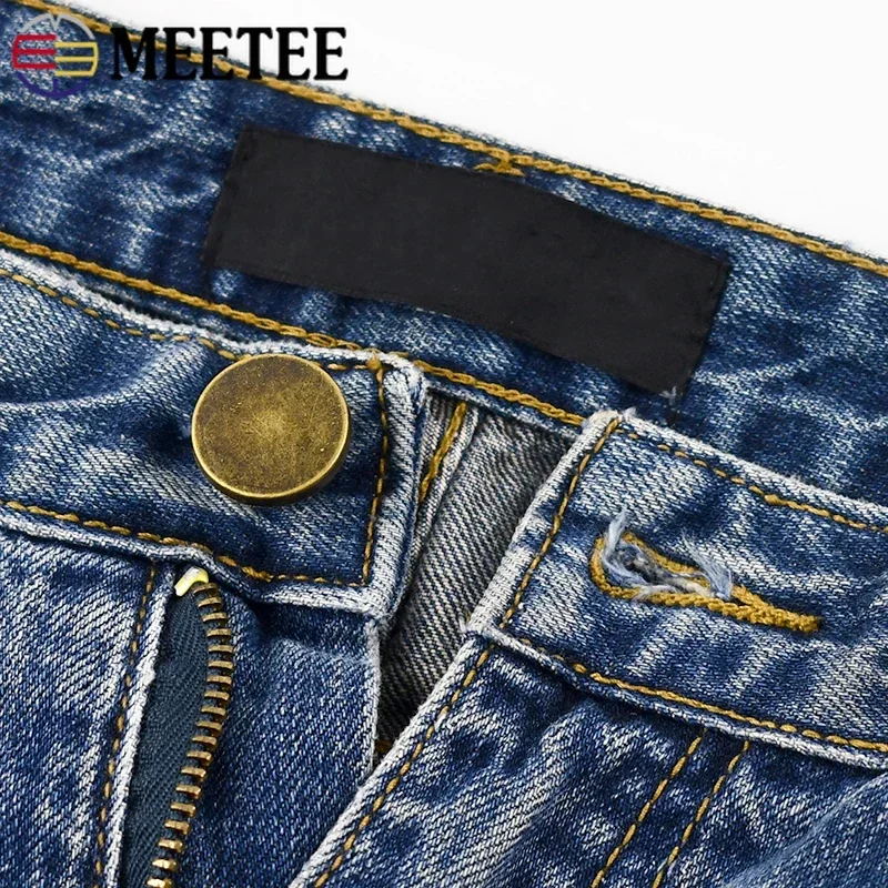 20Pcs 15/17/20mm Jeans Buttons Replacement No Sewing Metal Button Snap Fastener Pants Pins DIY Clothing Accessories