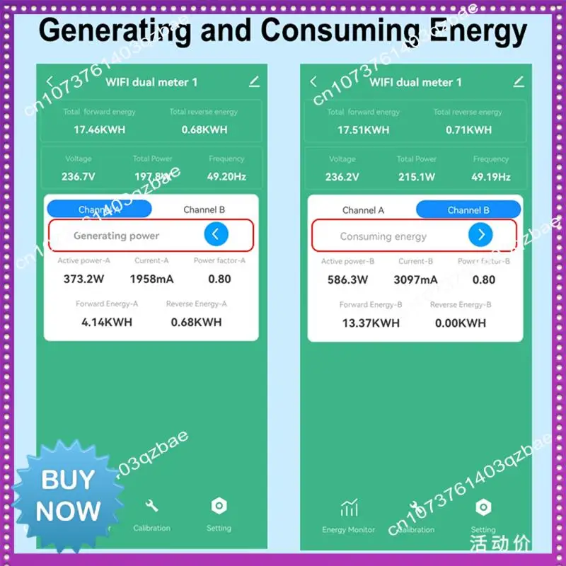 حار Ltem Tuya الذكية واي فاي الطاقة ثنائي الاتجاه متر مرحلة واحدة مع الجرس الزائد إنذار التطبيق رصد الإنتاج بالطاقة الشمسية الاستهلاكية