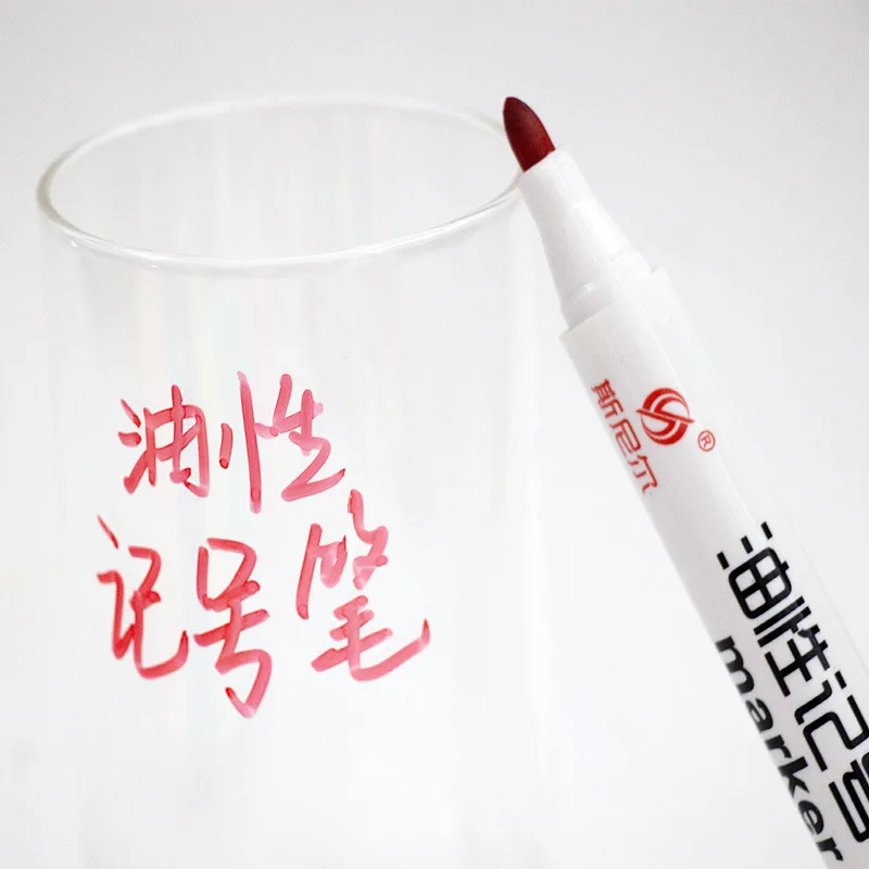 8pcs/Set Oily Marker Pen High-Capacity Thick Head Waterproof Office Learning Student Painting Card Writing Festival Multipurpose