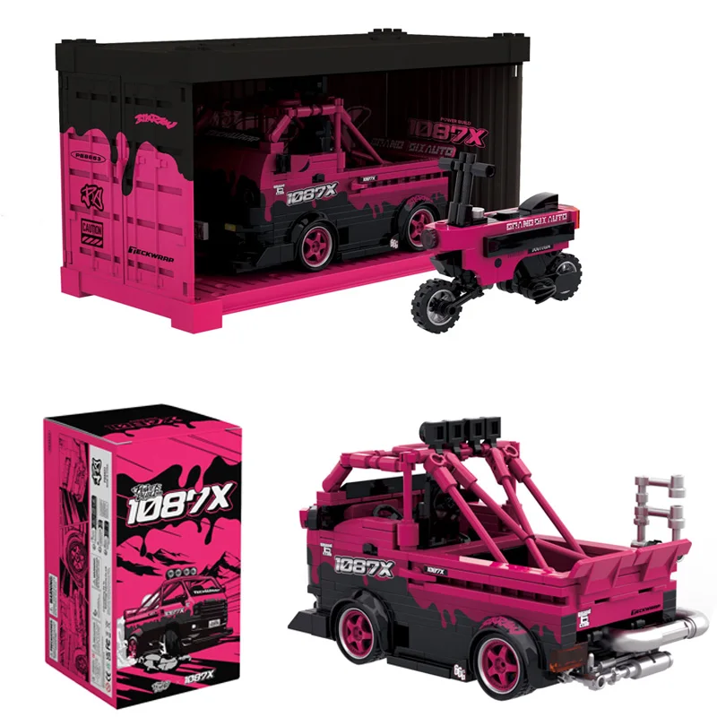

1087X серия, сборная модель автомобиля, набор строительных блоков с коробкой для дисплея, коллекционные украшения для автомобиля, MOC, кирпичи, игрушки, праздничные подарки