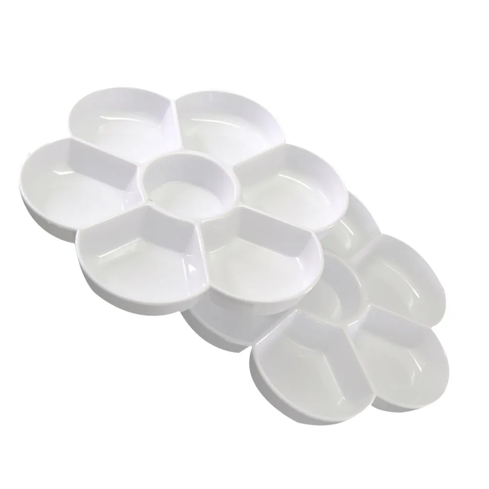 2Pcs Portable Watercolor Painting Trays Pigment Tray For Art Student Palette Porcelain Imitation Plum Blossom Shape