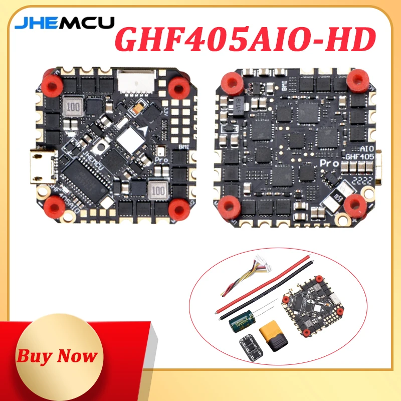 

JHEMCU GHF405AIO HD Betaflight F405 OSD Flight Controller With 40A ESC PWM Dshot600 2-6S for Toothpick RC FPV Racing Drone Toys