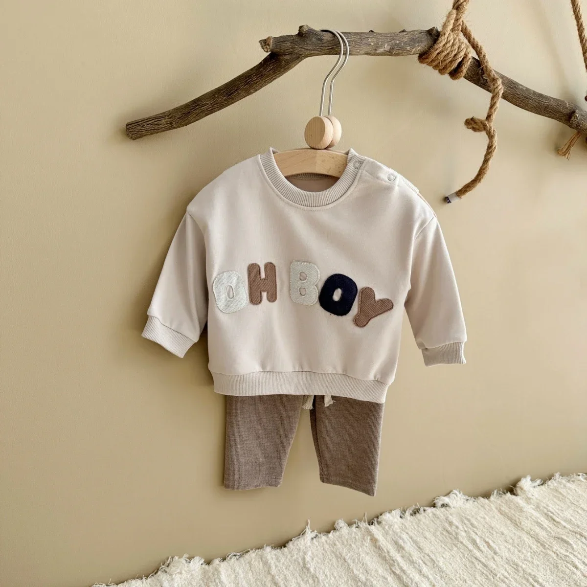 Newborn Baby Boy Girl Clothes Set Letter Pattern Long Sleeves Top+Pants 2PCS Costume Leisure Sport Spring Autumn Kids Suit