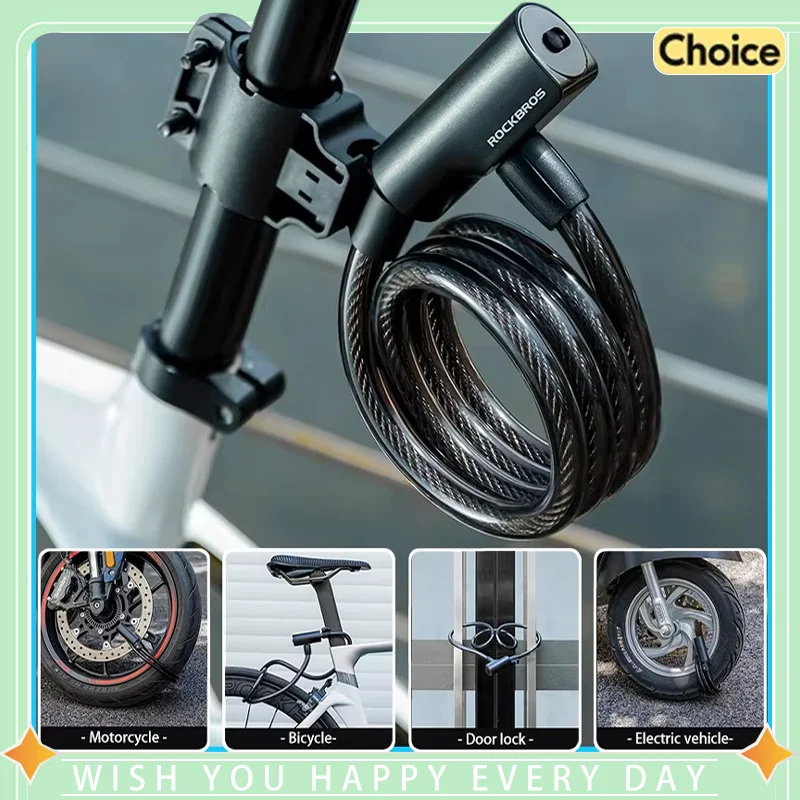 

ROCKBR противоугонный стальной трос, велосипедный замок, портативное защитное кольцо для горных/дорожных/электрических велосипедов, езды на велосипеде, для дома и путешествий