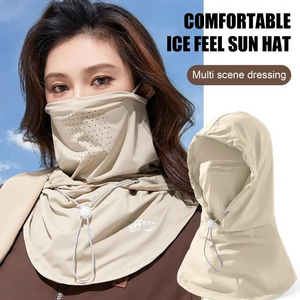 

Sun Protection Face Guard Hat Neck Gaiter UPF 50+ Breathable Cooling Ice Silk Summer Cycling Women Hood Bandana Scarf Face Hat